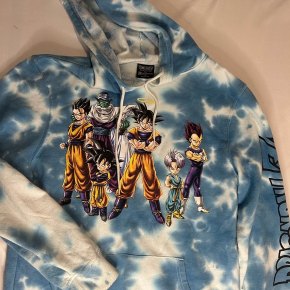 Dragon ball Z hoodie sweatshirt size medium blue tie dye - Picture 1 of 8